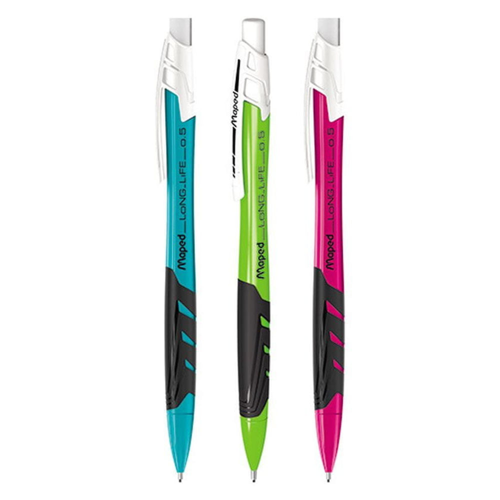 Maped - Long Life HB Mechanical Pen 0.5 mm - 3 Pc Set