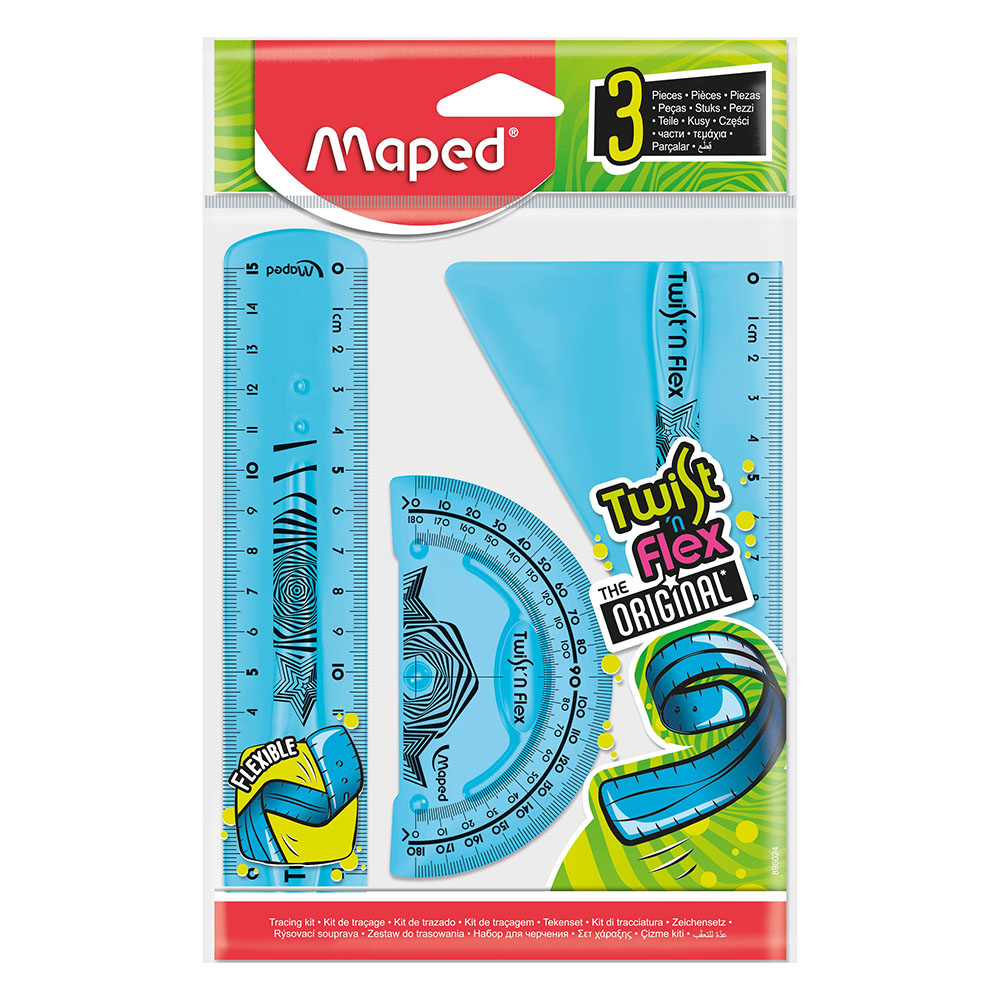 Maped - Drafting Set Mini Twist'n Flex - 3 Pc Set - Color May Vary
