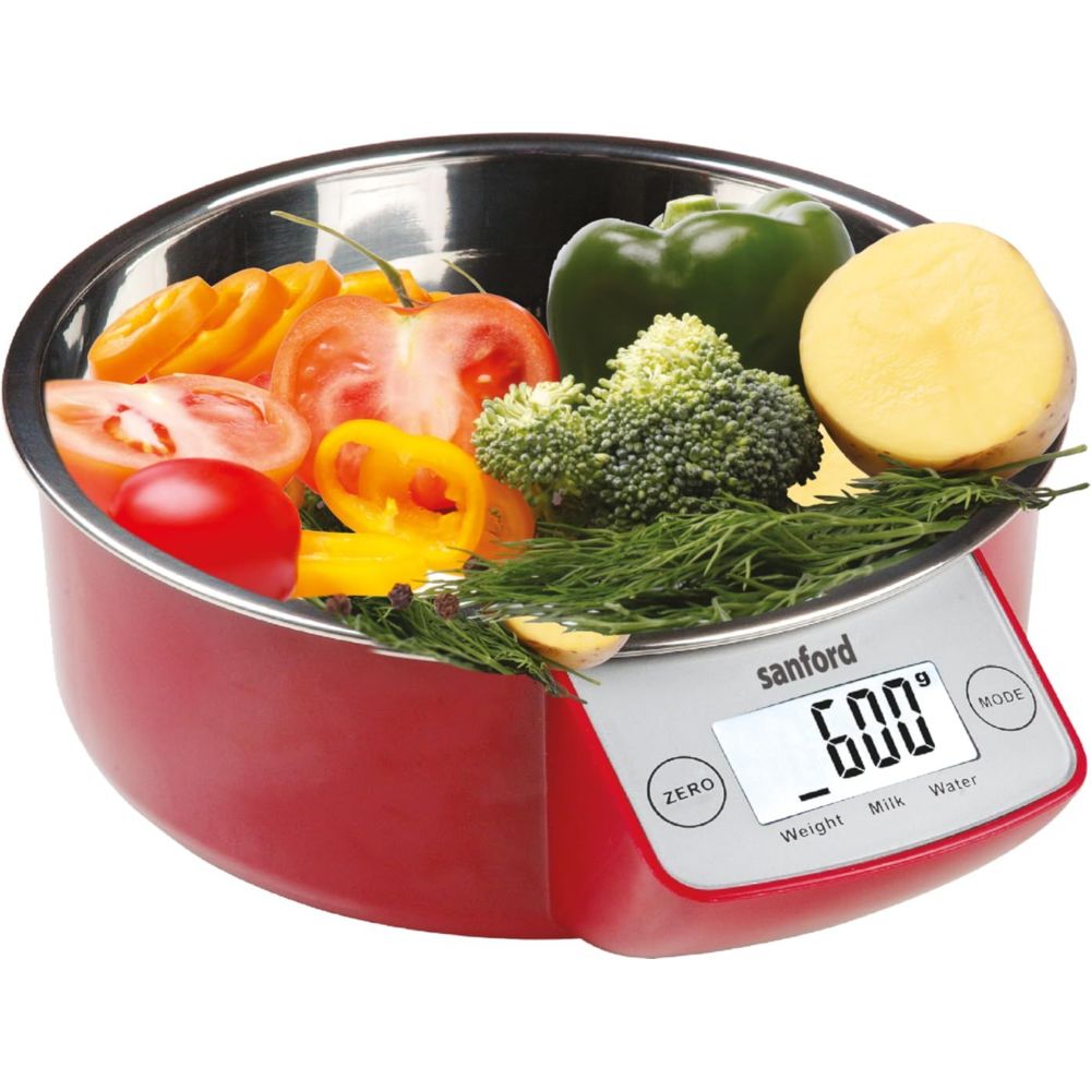 Sanford - LCD Electric Kitchen Scale - Red - 5 Kg