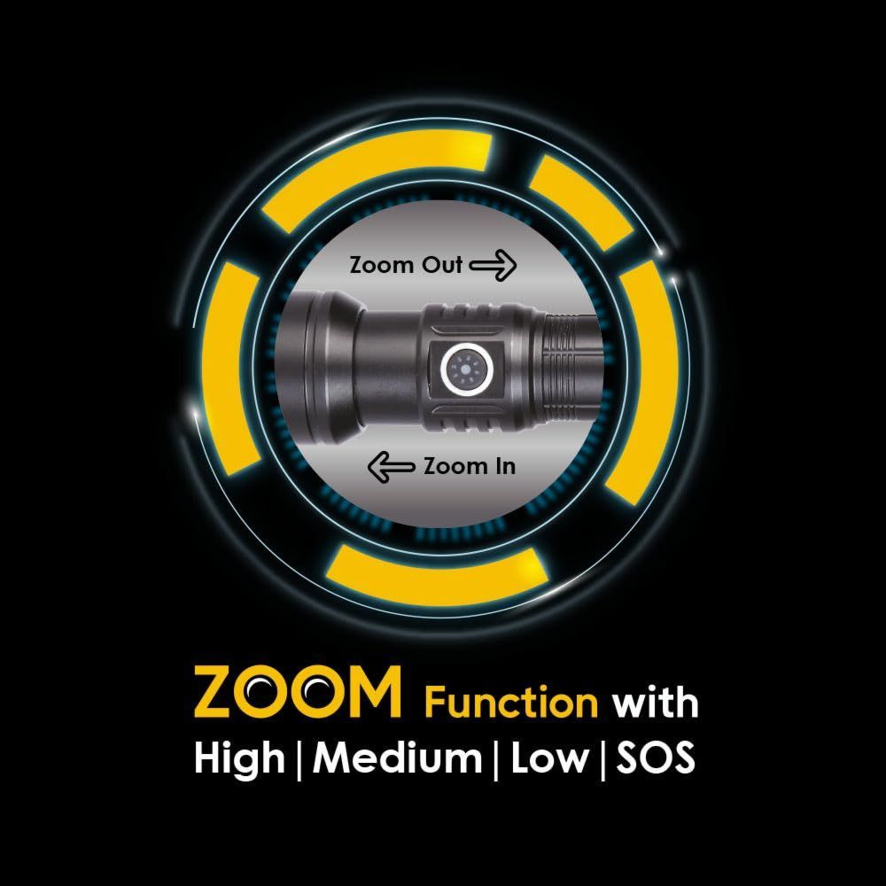 سانفورد - كشاف LED قابل لإعادة الشحن من سلسلة لومينار - أسود