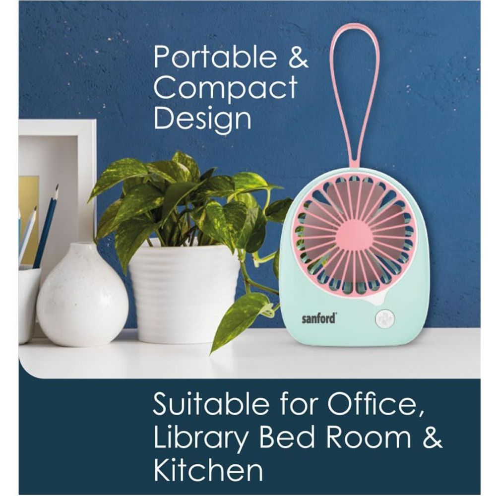 Sanford - Rechargeable USB Mini Fan - Blue