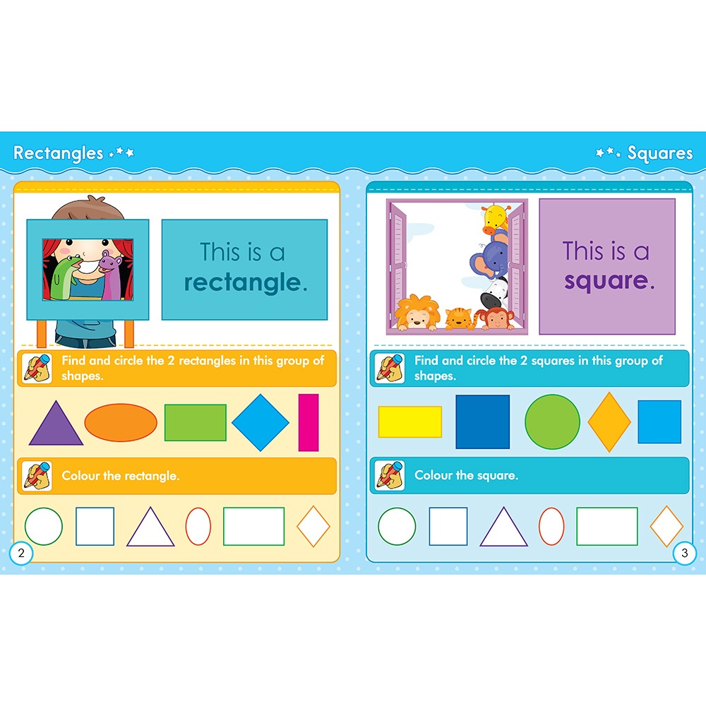 كتاب أنشطة الألوان والأشكال باللغة الإنجليزية