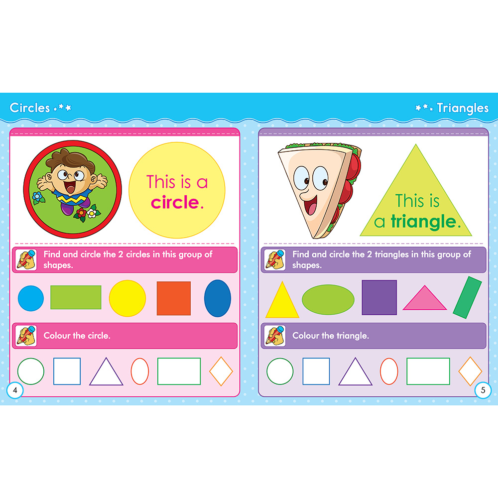 كتاب أنشطة الألوان والأشكال باللغة الإنجليزية