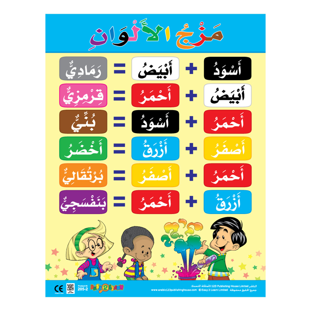 Colours & Shapes Educational Wall Charts In Arabic - Pack of 6