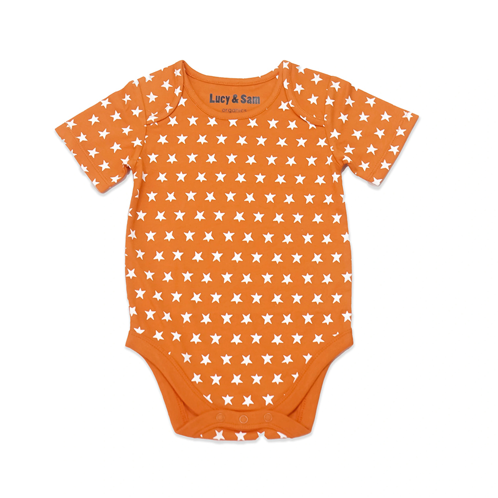 لوسي آند سام - طقم مواليد تبان (بربتوز) - نجمة اليقطين - برتقالي - عدد 2 