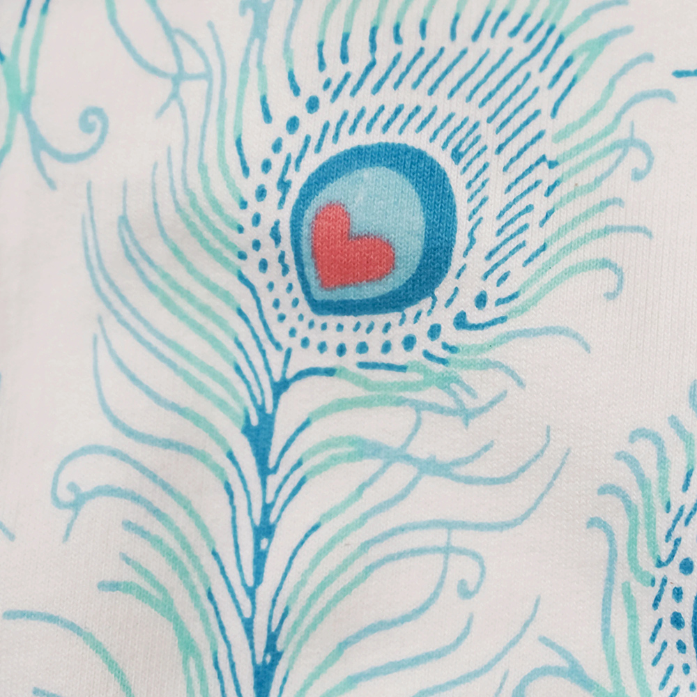 Lucy & Sam - Kids Crew Neck Peacock Sweatshirt - White