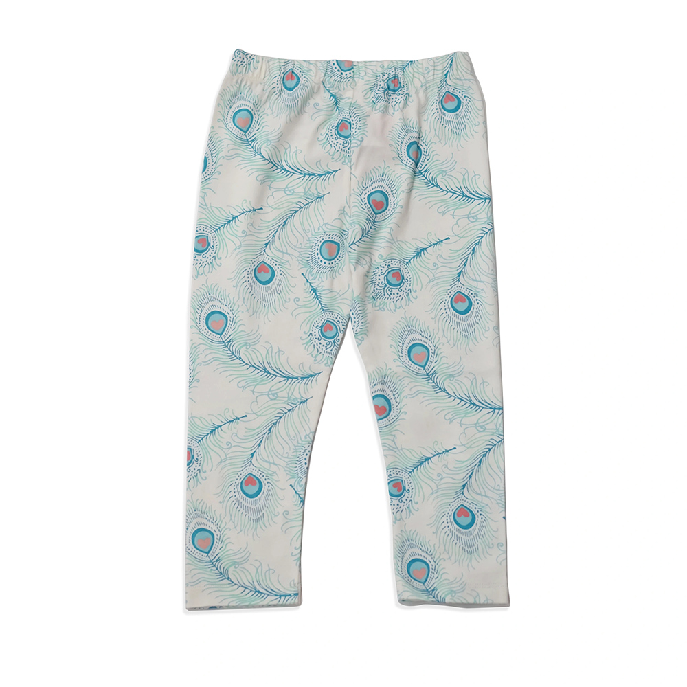 Lucy & Sam - 2pc-Set - Girl's Peacock Harem Leggings - Pink