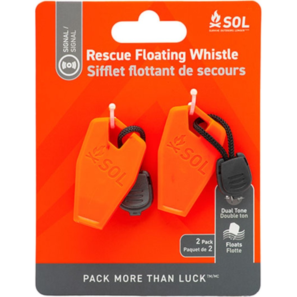 Sol Rescue Floating Whistle - Orange - 2 Pc Set