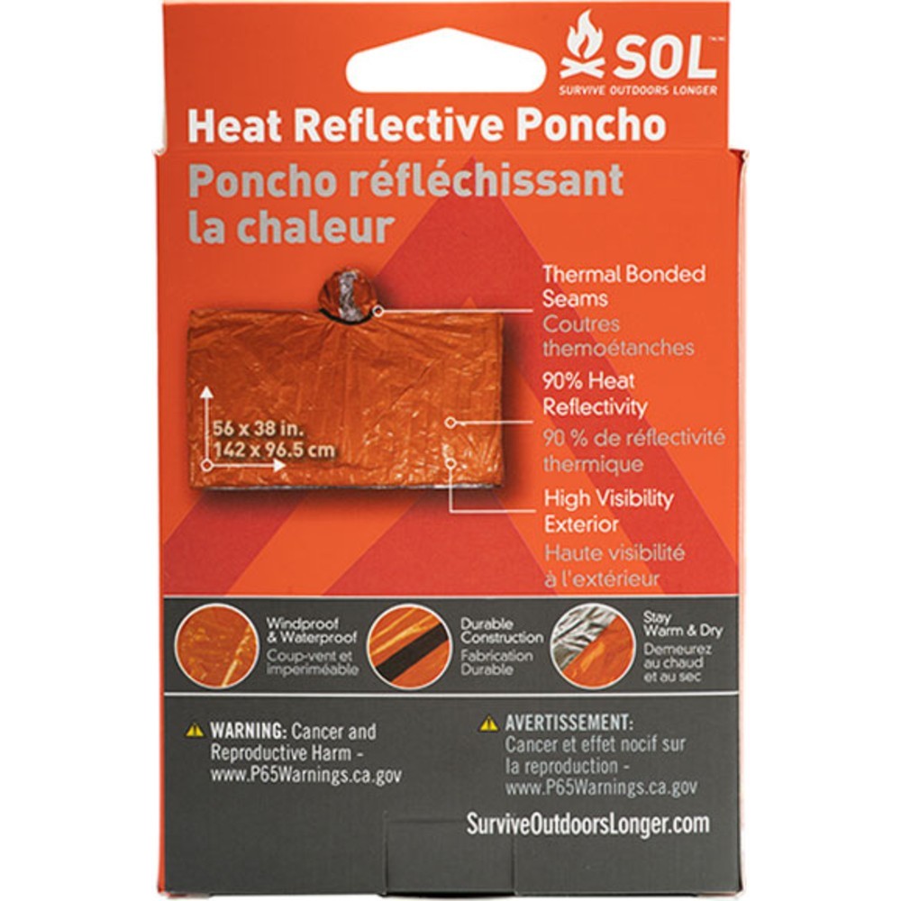 Sol Heat Reflective Poncho - Orange