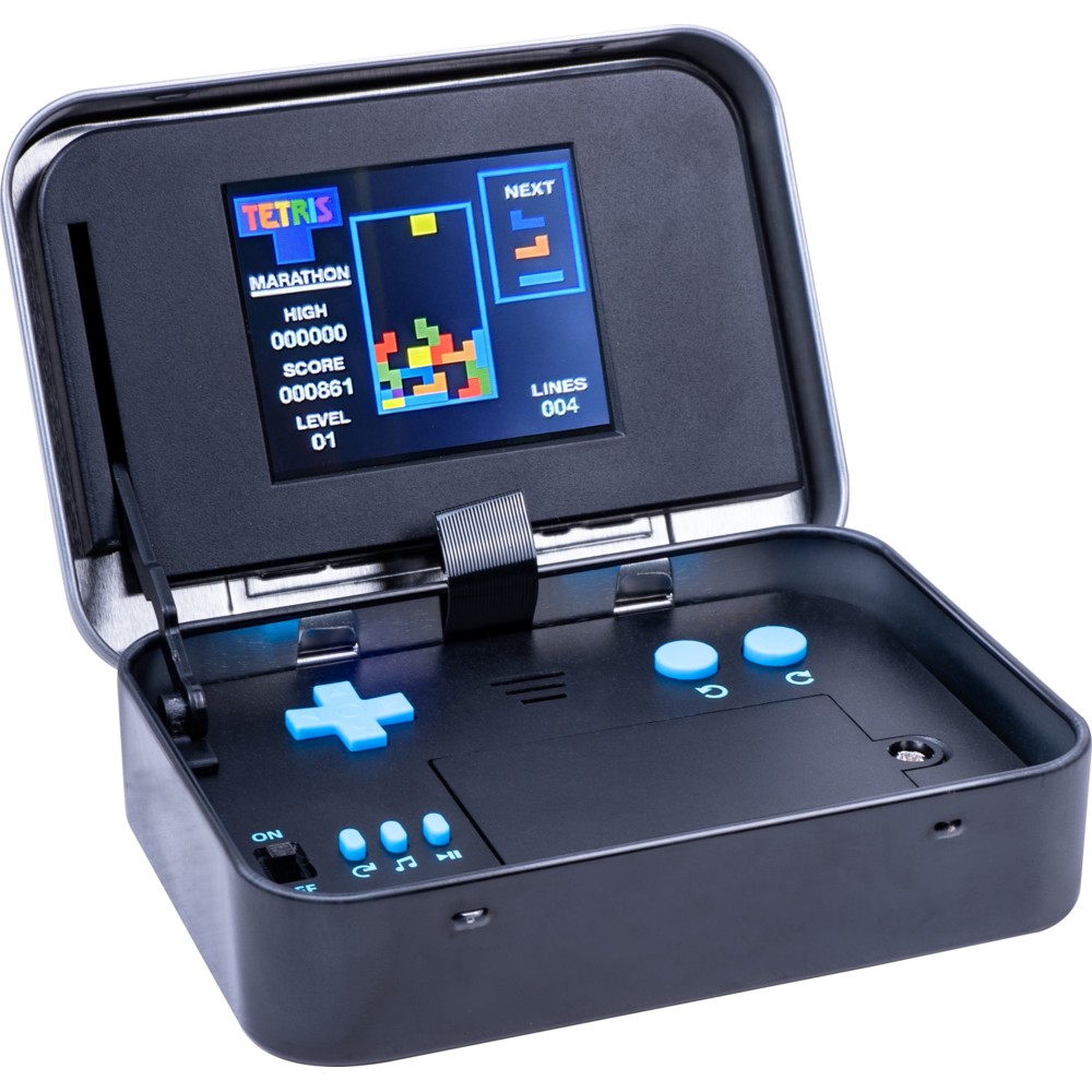 لعبة فيديو تيتريس - أركيد في علبة معدنية