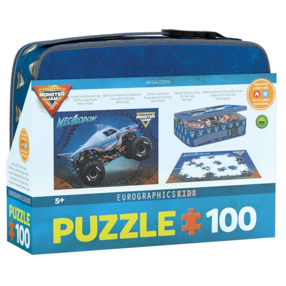 Eurographics Toys - Monster Jam Megalodon Puzzle Set In Lunch Bag - 100 Pcs