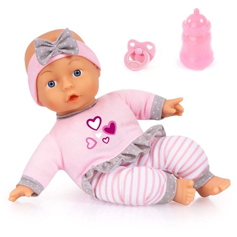 Bayer - Soft Cuddle Baby Doll With Pacifier And Bottle - 30 cm