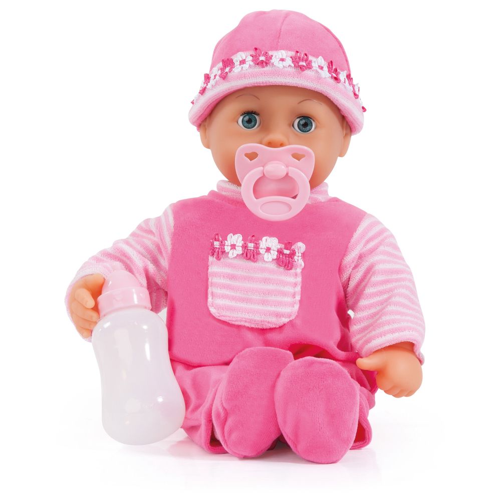 Bayer - Design First Words Cute Baby Doll With Pacifier & Bottle - 38 cm