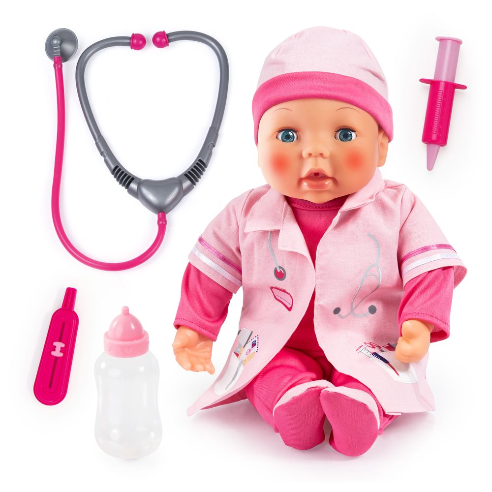 Bayer - Doctor Set Doll Playset - 5 Pcs - 38 cm