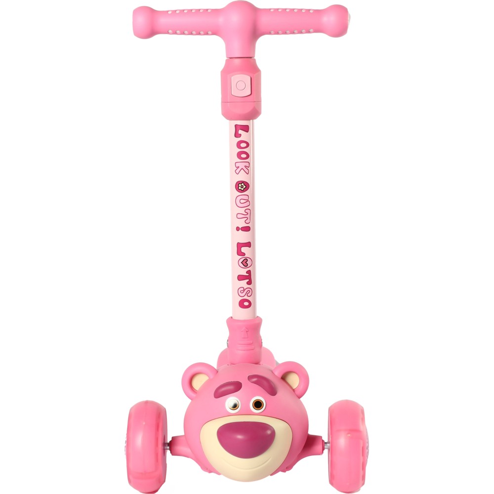 Disney - Lotso 3D Head Foldable Twist Manual Scooter - Pink