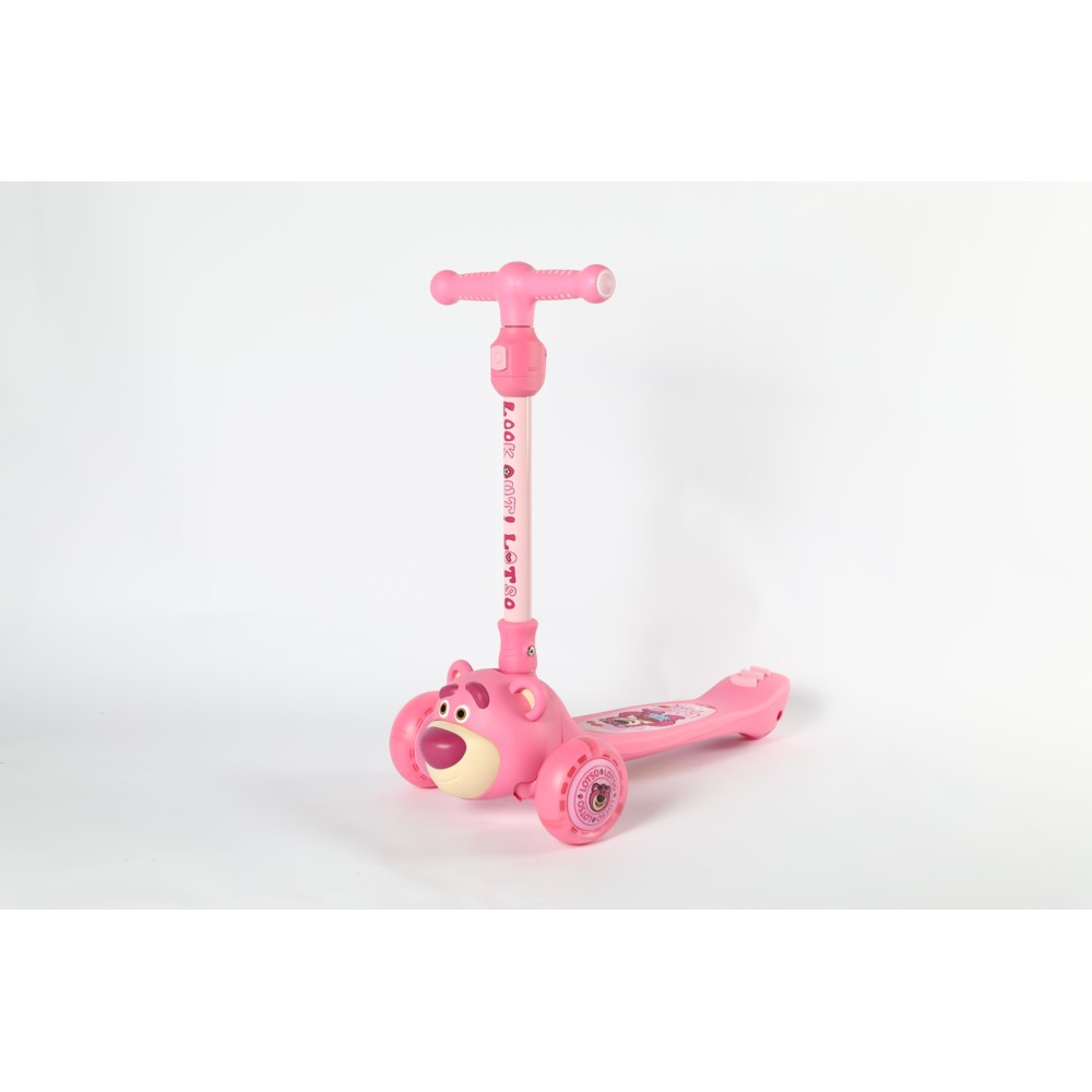 Disney - Lotso 3D Head Foldable Twist Manual Scooter - Pink