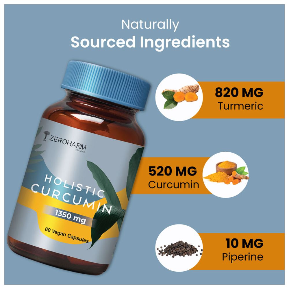 زيروهارم - كبسولات مكمل الكركمين الشاملة - 60 كبسولة