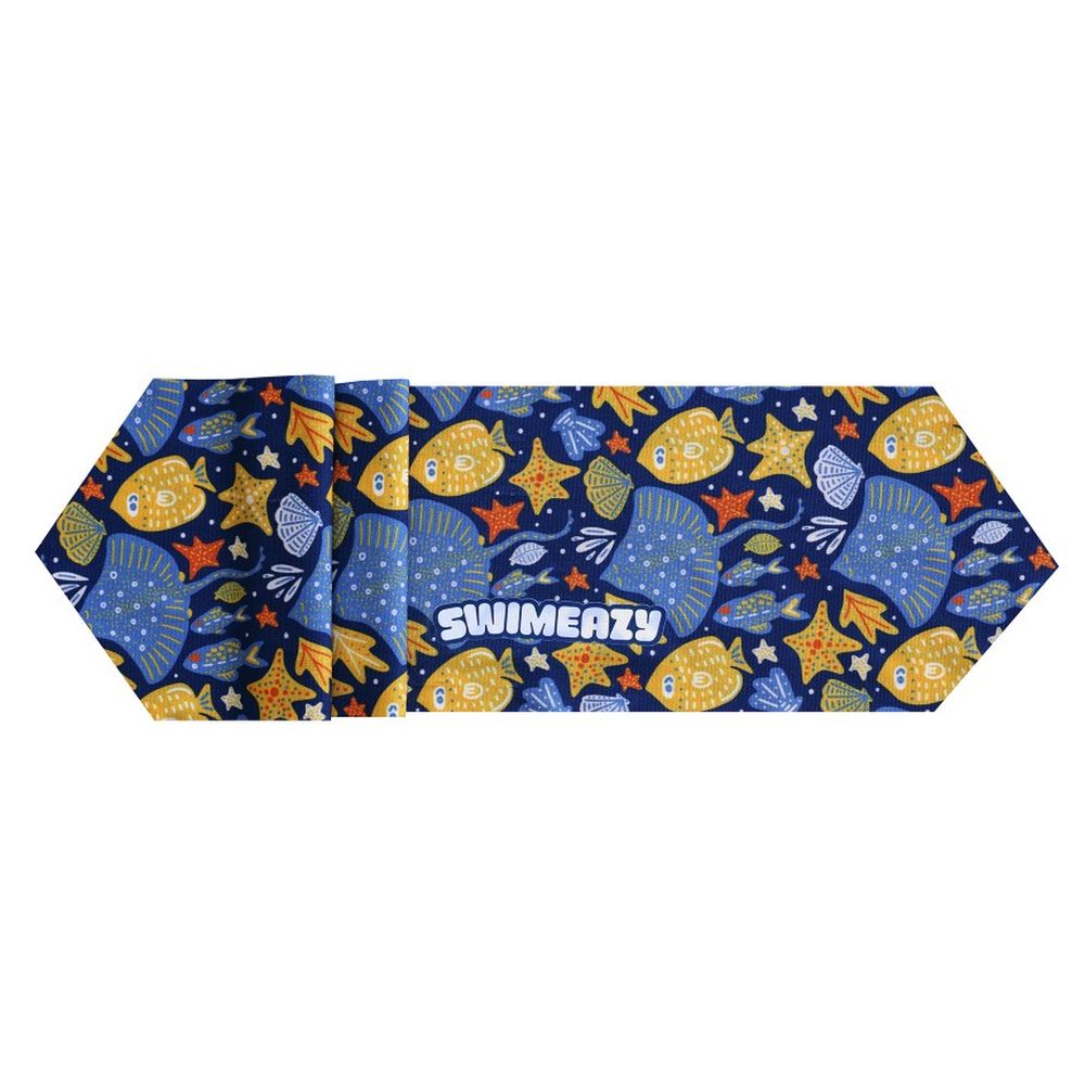 Swimeazy - Aqua Fizz Headband And White Google With Blue Lenses