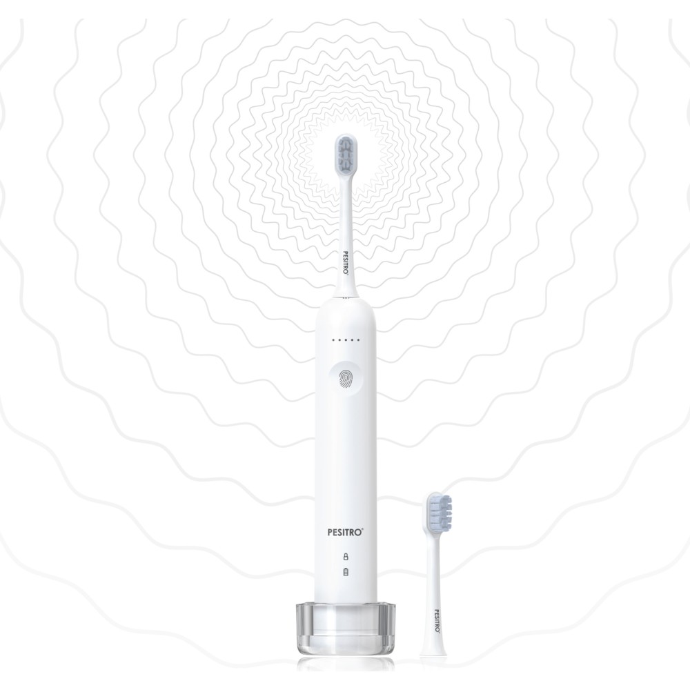 فرشاة أسنان بيسيترو الذكية بتقنية فايبرسونيك - بيضاء