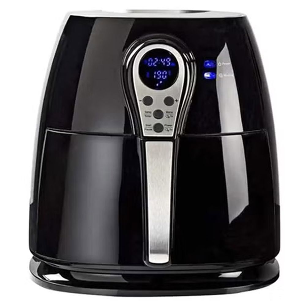 سوبر ستار - مقلاة هوائية رقمية - أسود/فضي - 4.8 لتر