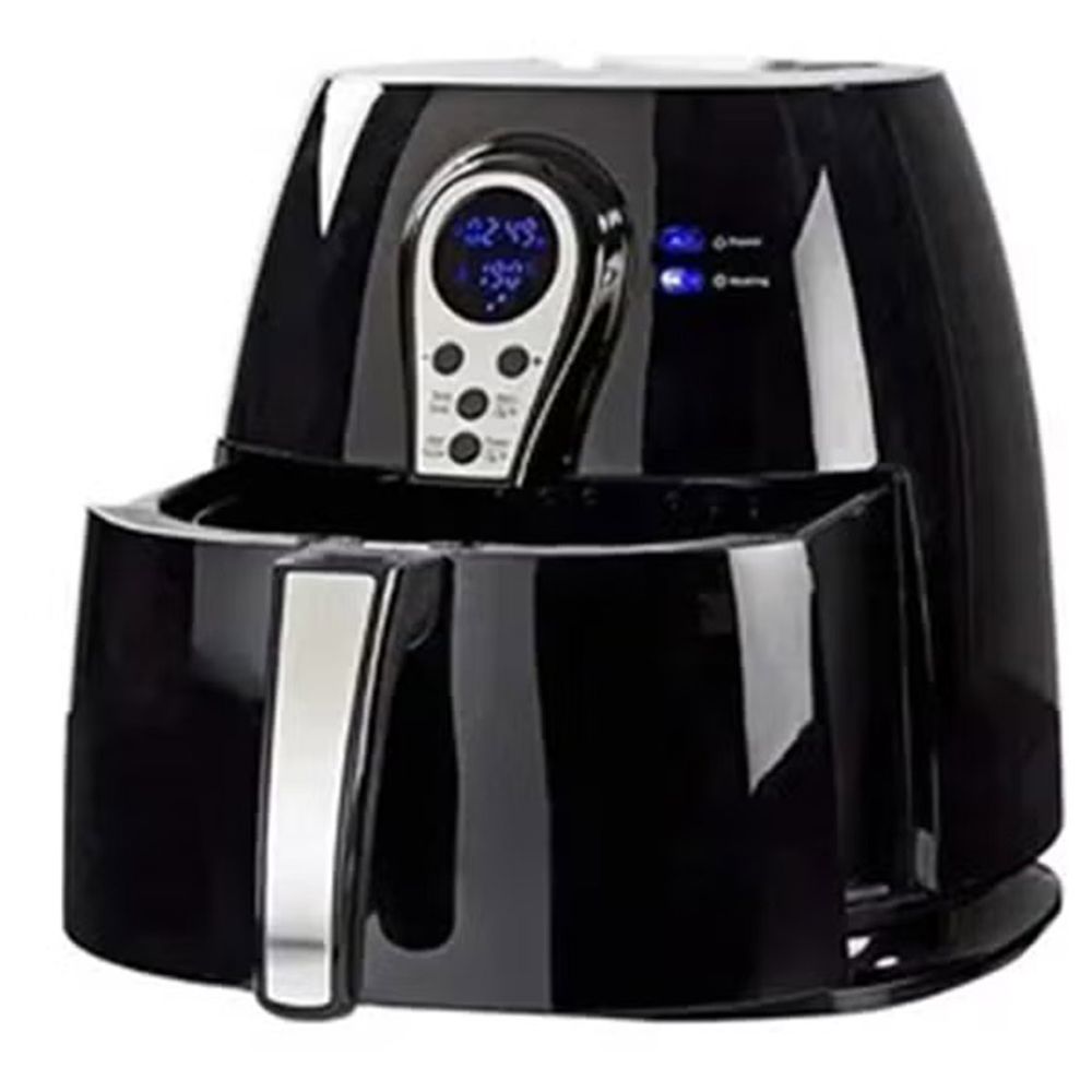 سوبر ستار - مقلاة هوائية رقمية - أسود/فضي - 4.8 لتر