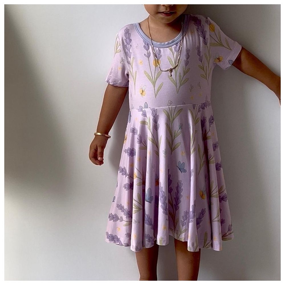 هوار - فستان من الخيزران مع شورت مطابق - نسيم الخزامى