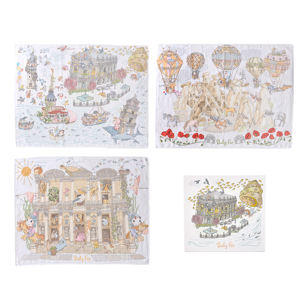 بيبي في - طقم هدايا بطانية موسلين - طقم من 3 قطع