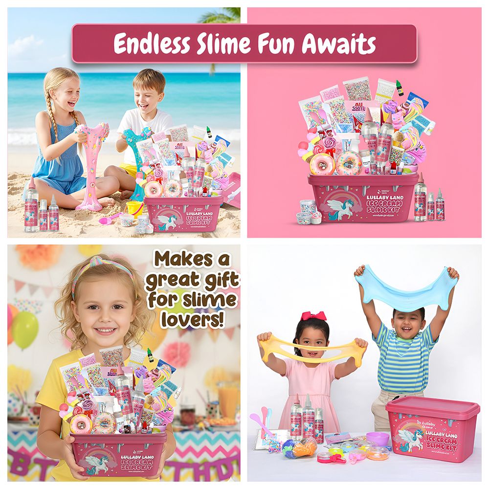 لولابي لاند - مجموعة سلايم الآيس كريم - مجموعة من 40 قطعة