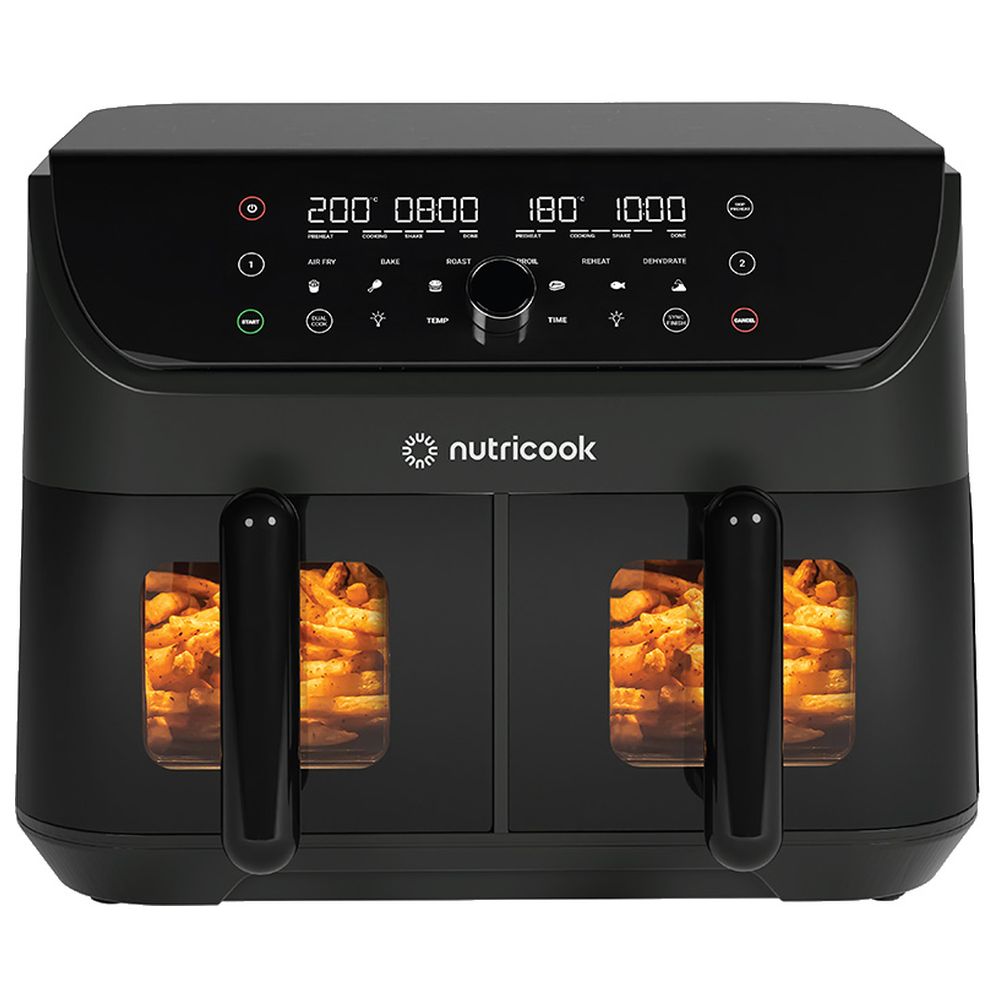 مقلاة هوائية نوتريكوك - ديو فيجن - أسود - 8.5 لتر