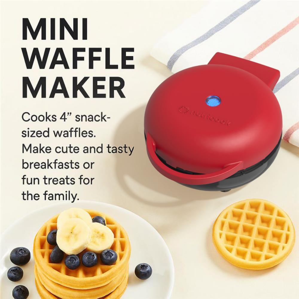 Nutricook - Mini Waffle Maker - Red