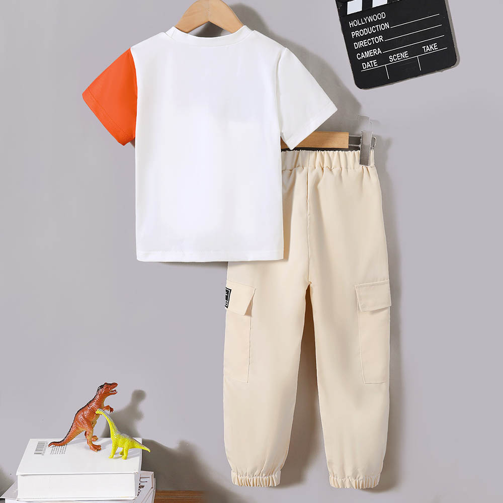 Brownbark - 2pc-Set - Boy's Dino Printed T-Shirt And Joggers