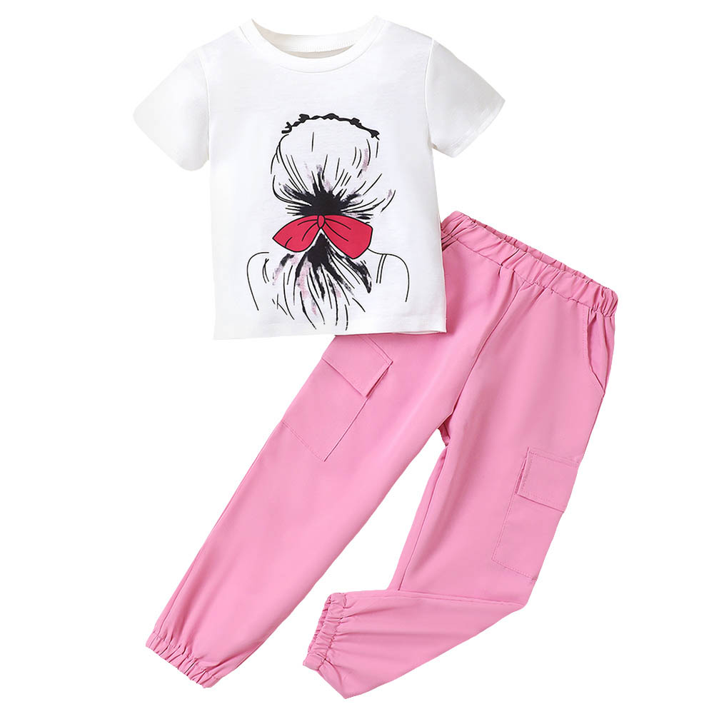 Brownbark - 2pc-Set - Girl's Printed T-Shirt And Joggers