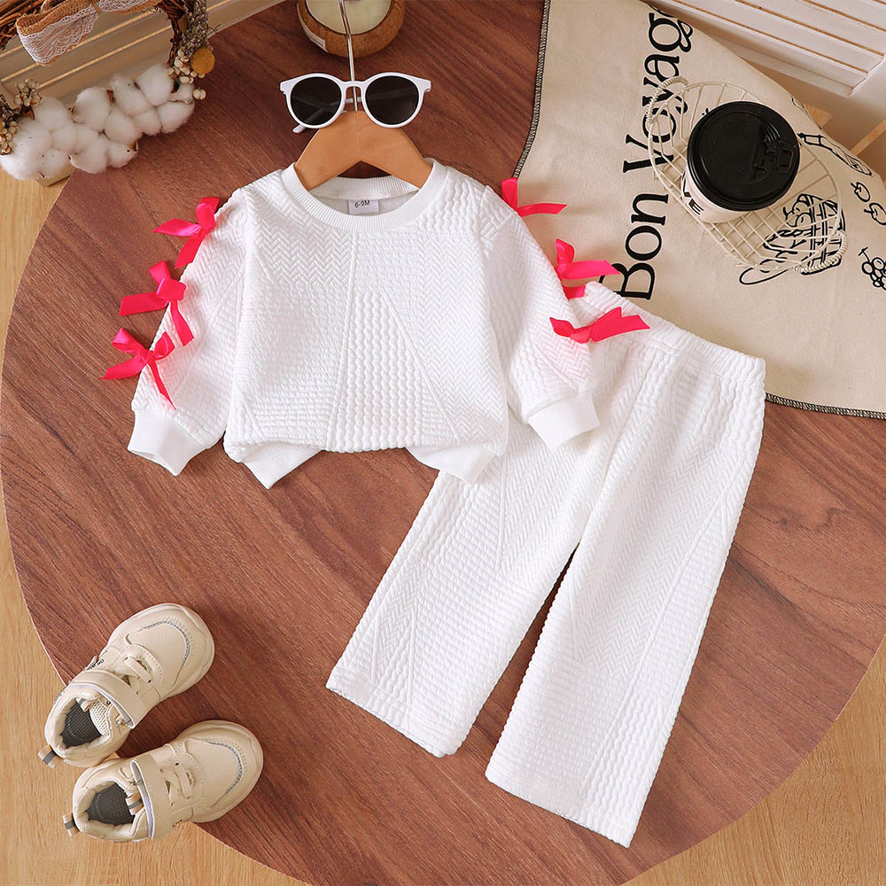 Brownbark - 2pc-Set - Baby Girl's Long Sleeves Top And Trousers - White