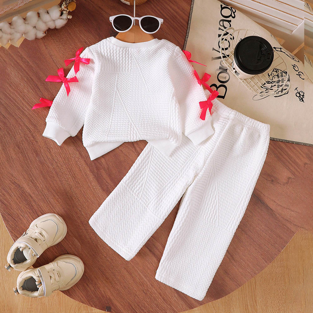 Brownbark - 2pc-Set - Baby Girl's Long Sleeves Top And Trousers - White