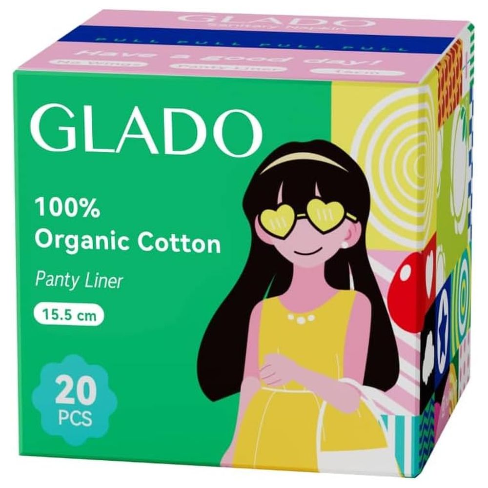 Glado - 100% Organic Cotton Panty Liner - 15.5 cm - 20 Pcs