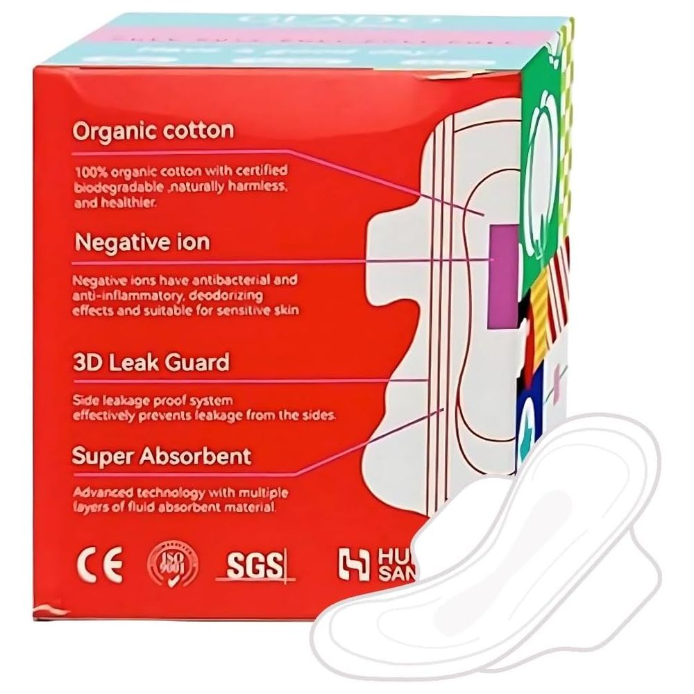 Glado - 100% Organic Cotton Sanitary Napkins - 24.5 cm - 10 Pcs