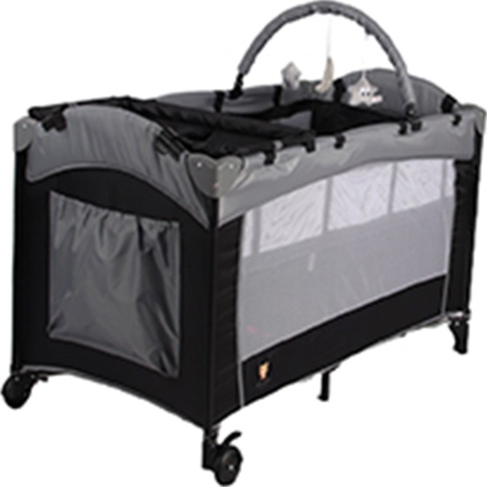 Kikibebe - Expandable Multi-Functional Baby Playpen And Rocking Glider - Black