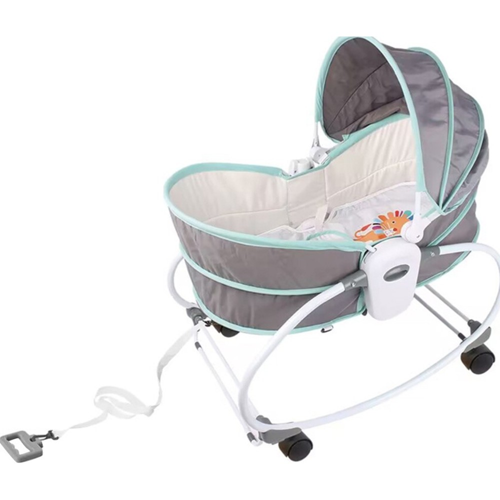 سرير أطفال كيكيببي - 5 في 1 هزاز مريح - رمادي