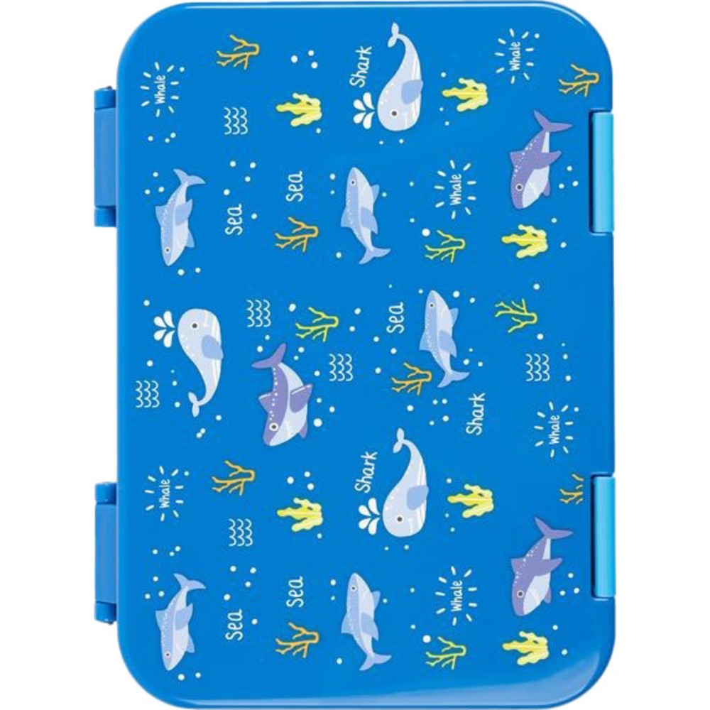 Cocobee - 6-Compartment Shark Bento Lunch Box - Blue