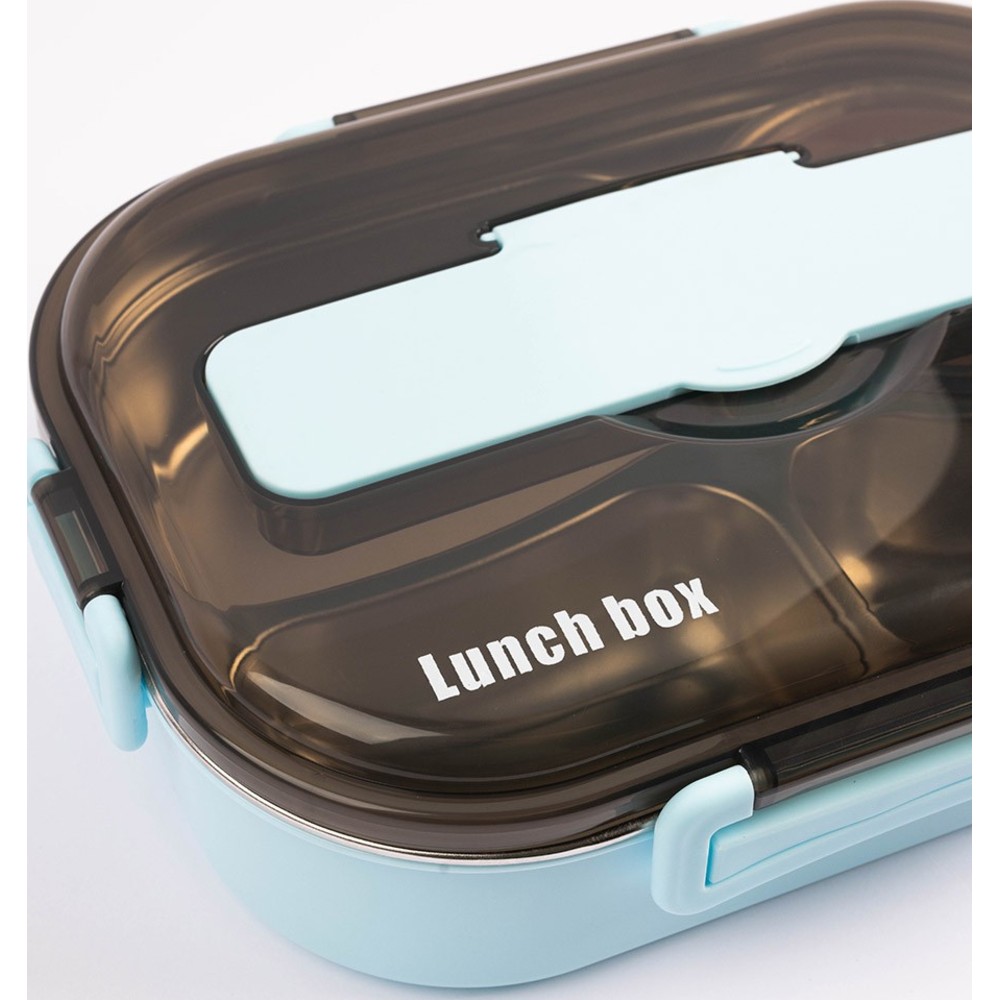 Cocobee - 4-Compartment Oval Lunch Box With Clasp Lock
