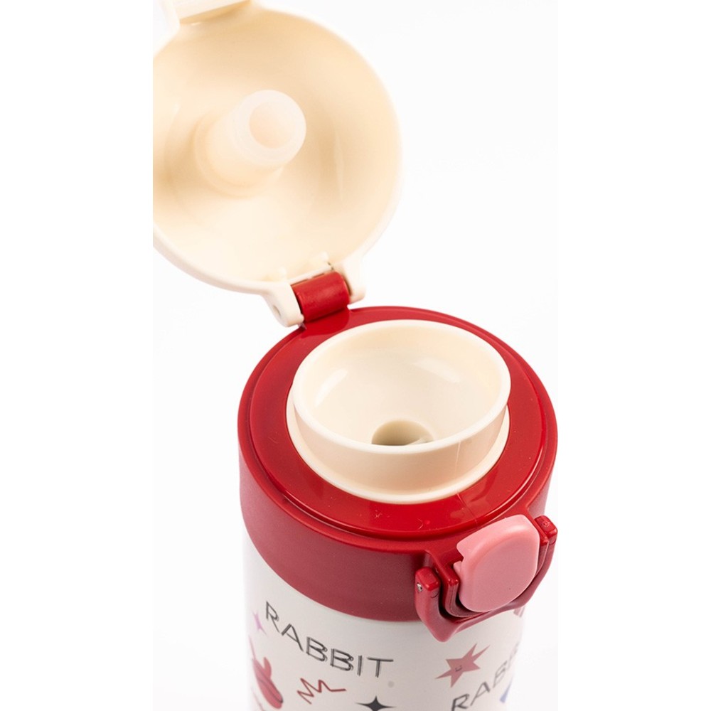 Cocobee - Kids Rabbit Insulated Stainless Steel Water Bottle - Red - 500 ml