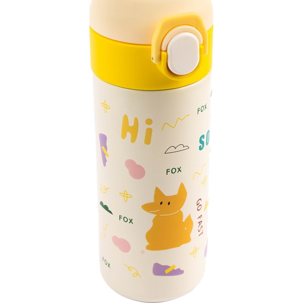 Cocobee - Kids Fox Insulated Stainless Steel Water Bottle - Yellow - 500 ml