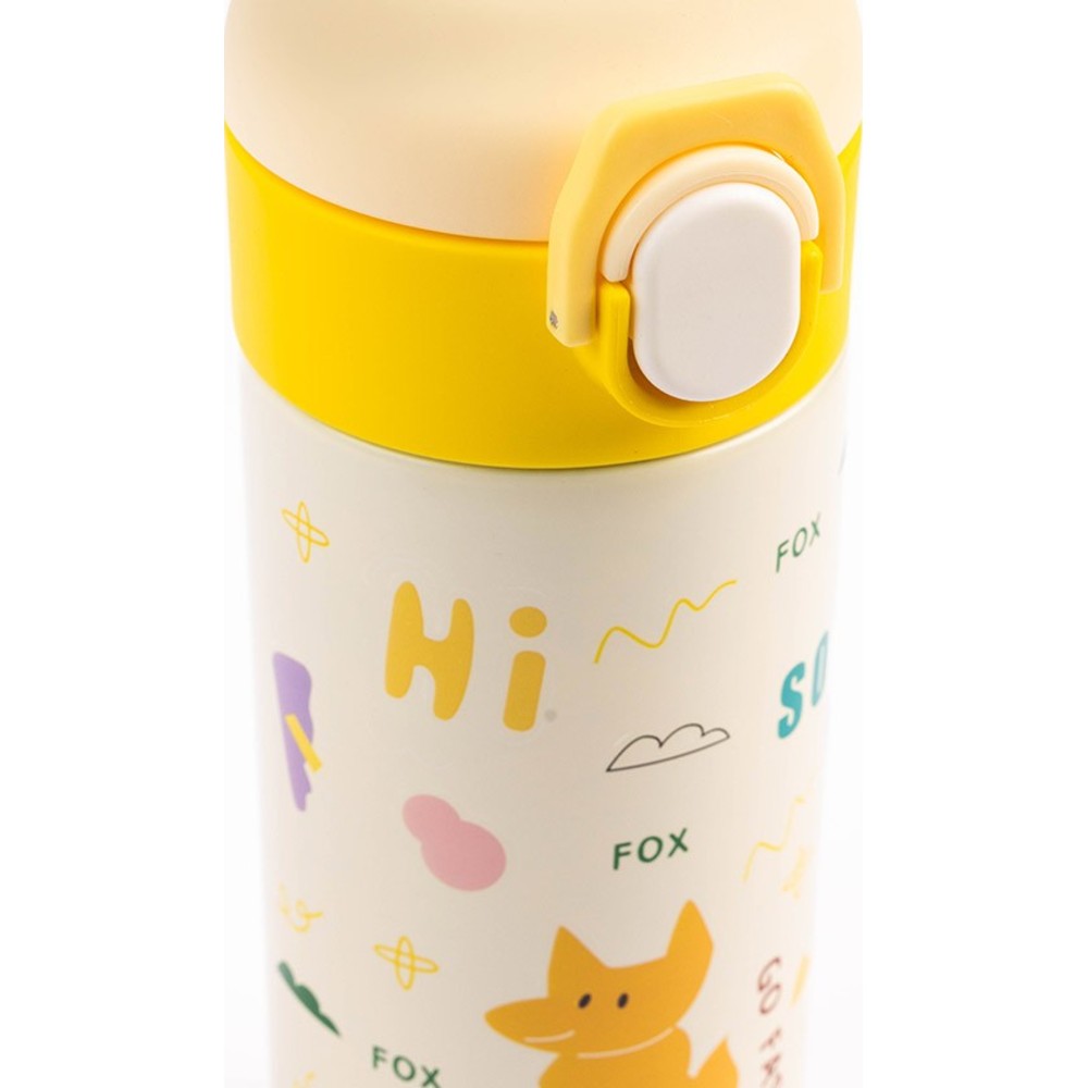 Cocobee - Kids Fox Insulated Stainless Steel Water Bottle - Yellow - 500 ml