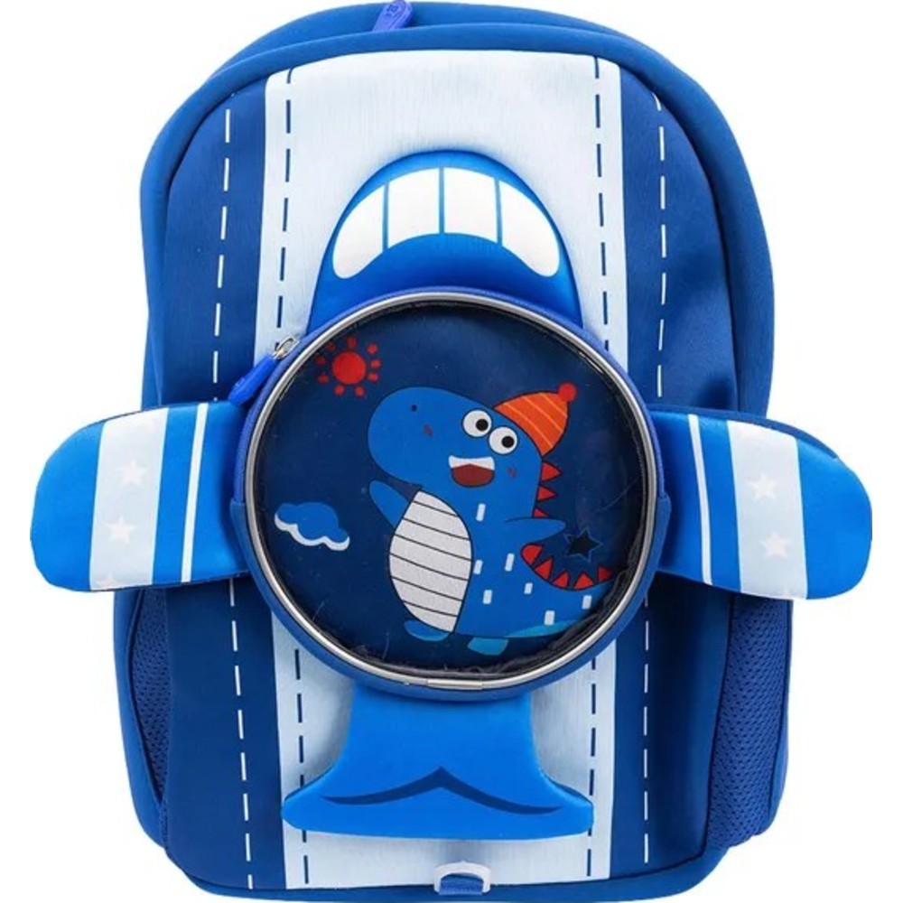 Cocobee - Aeroplane Style Dinosaur Printed Backpack - Blue