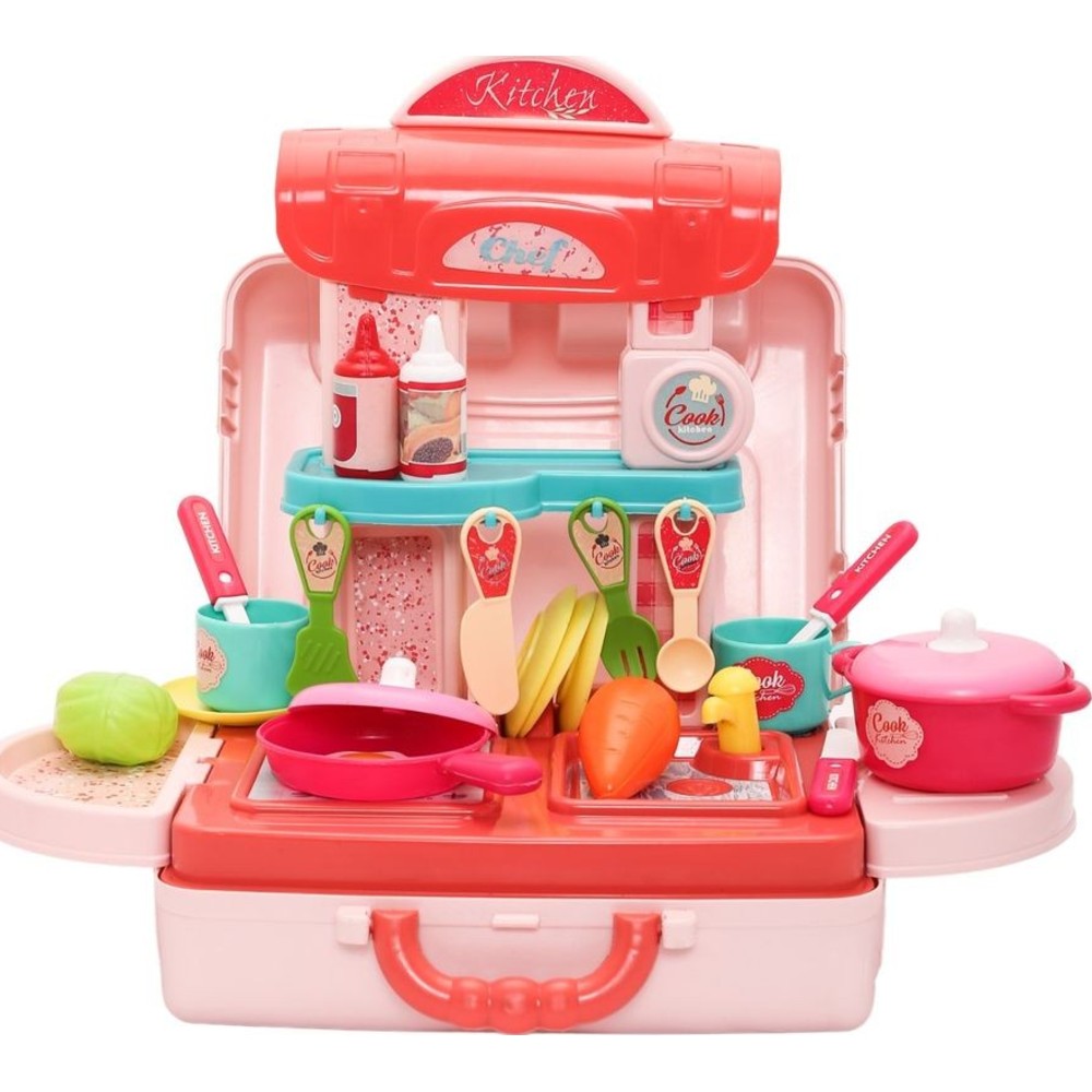 Urban Tots - Briefcase Kitchen Playset - Pink