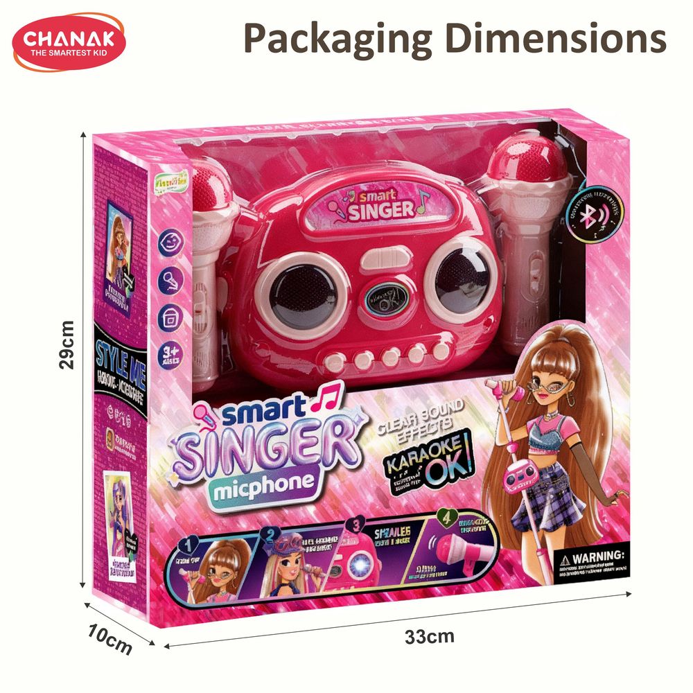 Chanak - Smart Singer Karaoke Microphone Set - Pink