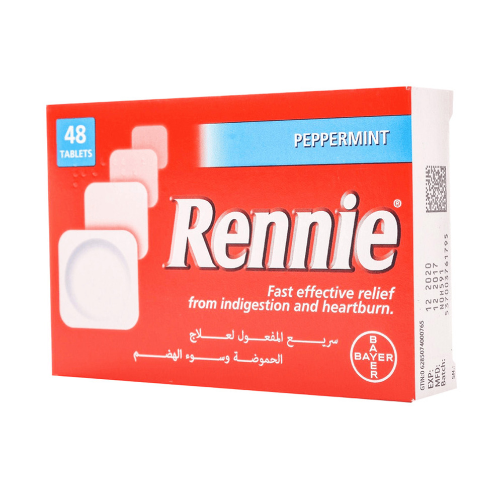 Rennie - Digestion Tablet - Peppermint - 48 Count