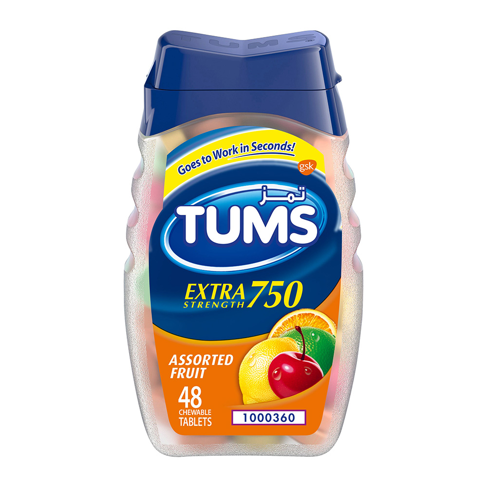 Tums - Extra Strength 750 - Assorted Fruit Flavour - 48 Chewable Tablets