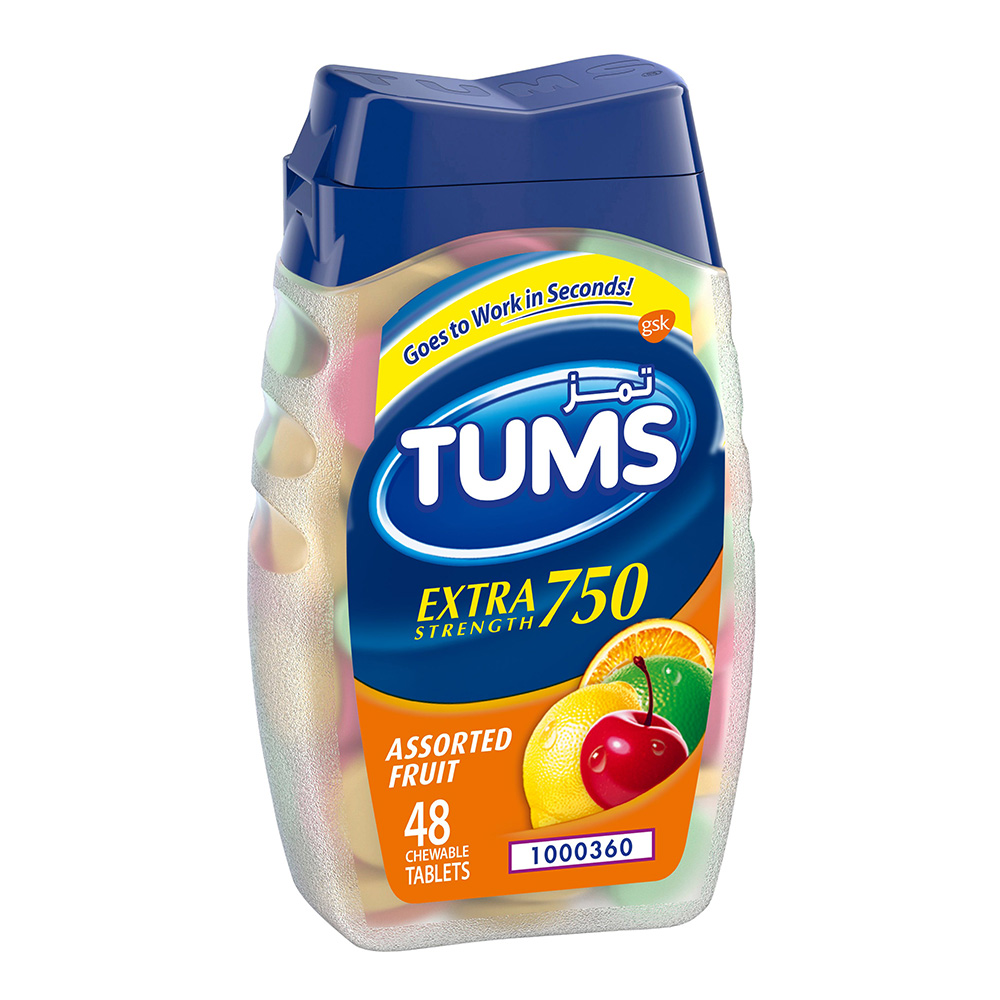 Tums - Extra Strength 750 - Assorted Fruit Flavour - 48 Chewable Tablets