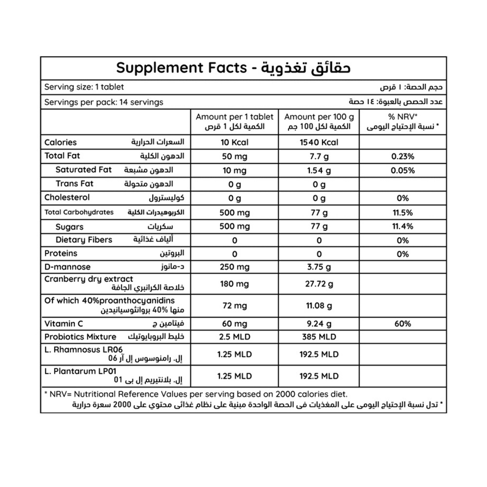 Uratine Chewable Tablets - Cranberry - 14 Tablets